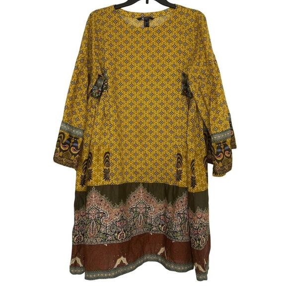 NL Pret Pima CottonYellow Gold  Digital Printed Stitched Lawn Tunic/Dress 10 - Picture 2 of 15